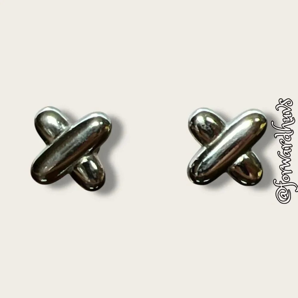 Bundle Sale 3 for $15 | Silver-Tone X-Shaped Stud Earrings
